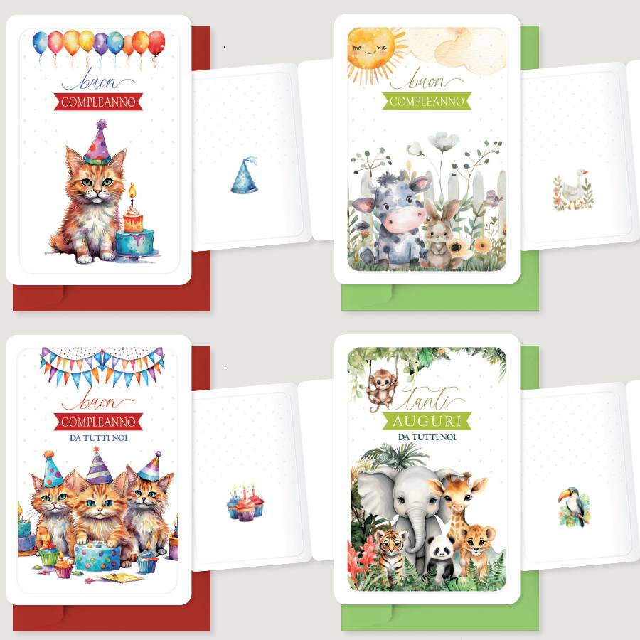 Biglietti Di Compleanno Assortiti - Confezione Da 20 Con Buste, Per