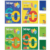 ANUF11 Assortimento Biglietti Auguri da 20 a 90 Anni
