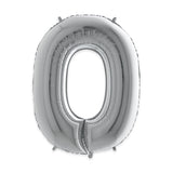 42470-79 Palloncini Mylar Argento da 0 a 9  -  100 cm - casa-del-biglietto