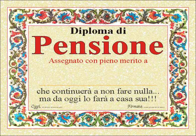Diploma pensione