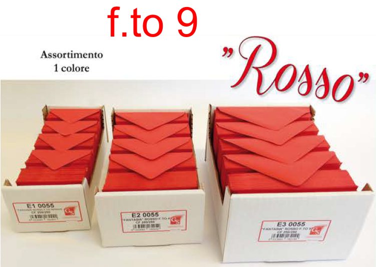 Rosso f.to 9 Biglietti/Buste 250/250 - casa-del-biglietto
