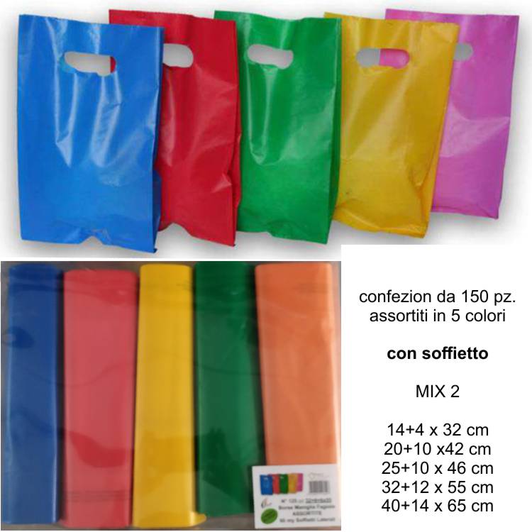 Buste in PU con maniglia a fagiolo con soffietto - MIX